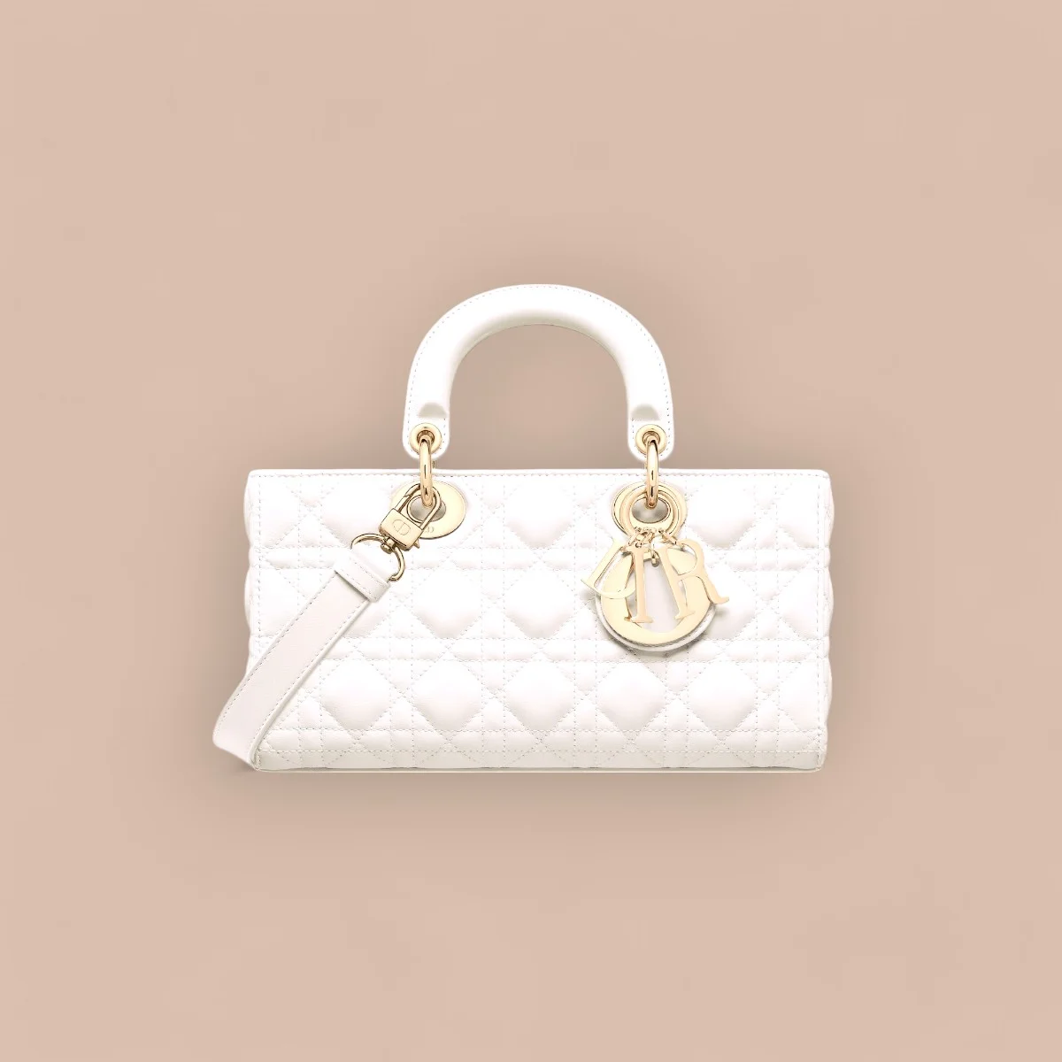 高仿奢侈品包Dior Lady 白色肩背袋MM-M0540正品級別-貨到付款