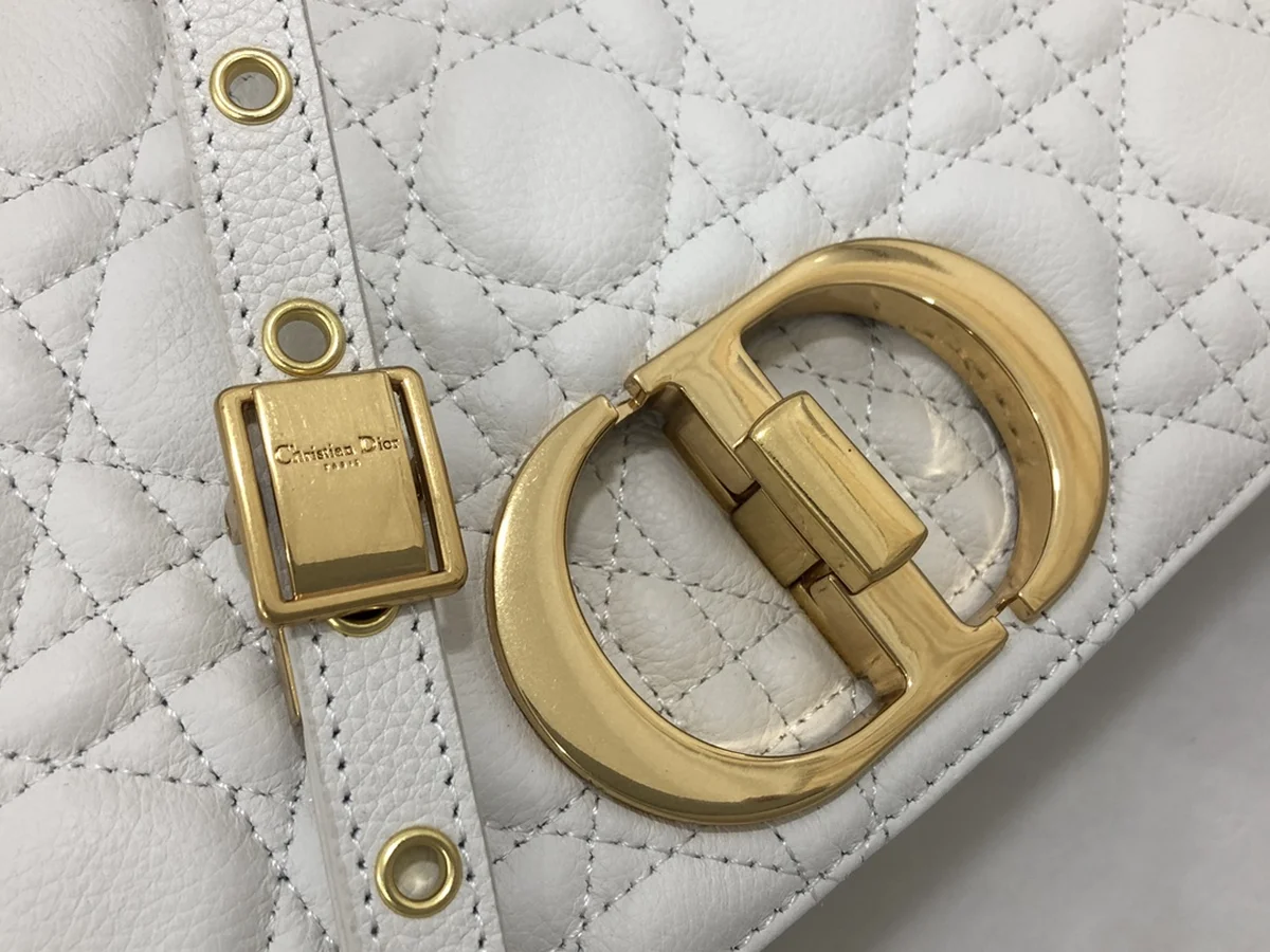 高仿名牌包Dior Caro 象牙色 小牛皮斜挎包MM-M9242正品級別-貨到付款