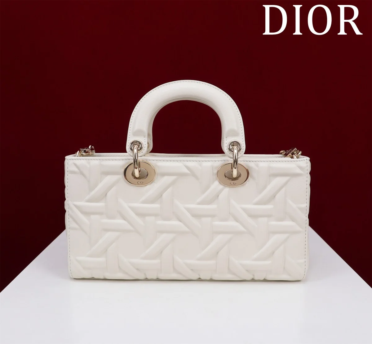高仿奢侈品包Dior Lady 白色肩背袋MM-M0540正品級別-貨到付款